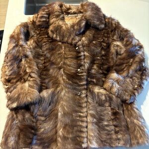 Vintage Brown Real Fur Coat -